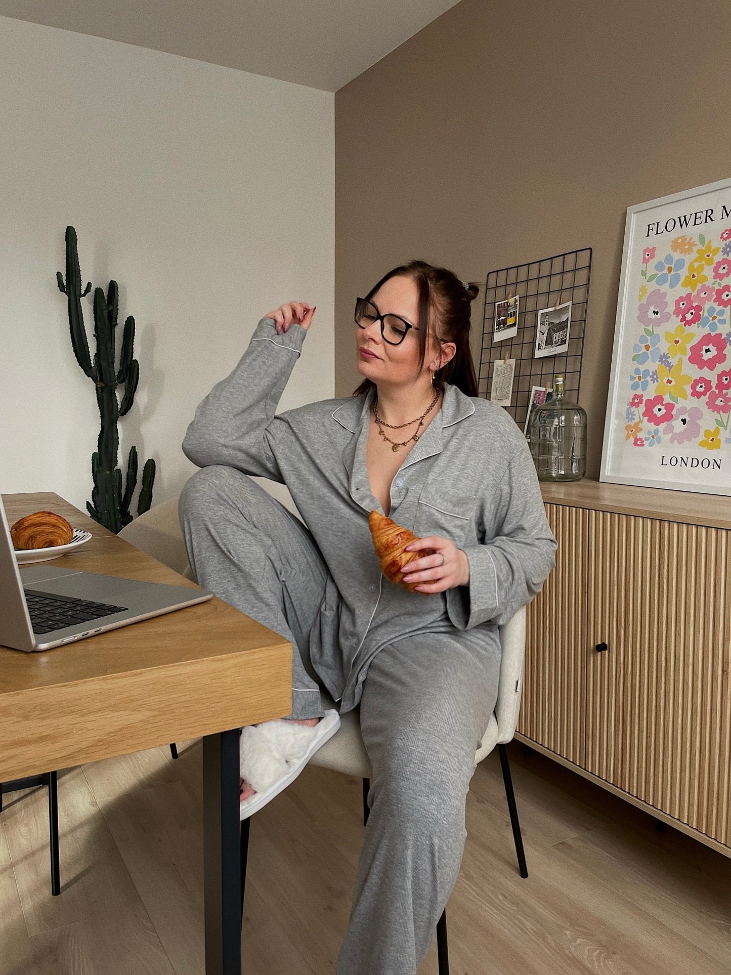 Ensemble de pyjama gris - CÔTELÉ