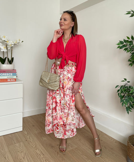 Chemise unie rouge SYMPTIA