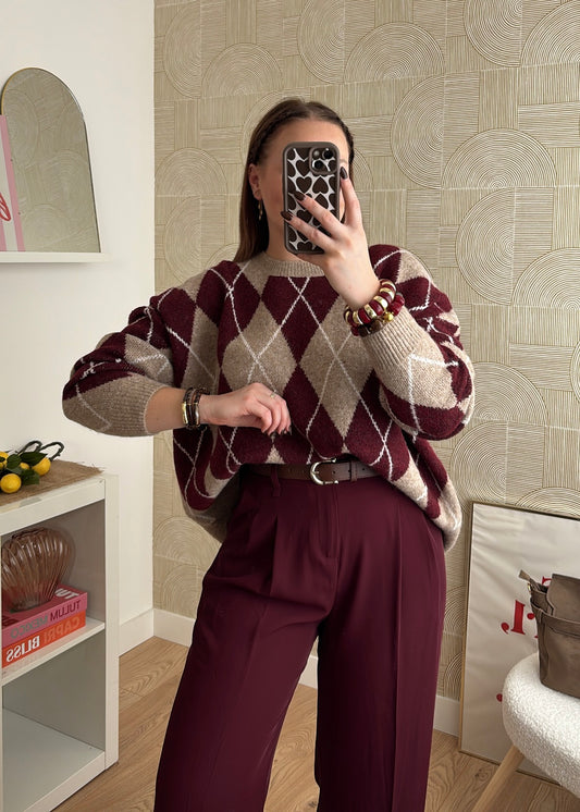 Pantalon burgundy - SANDRO