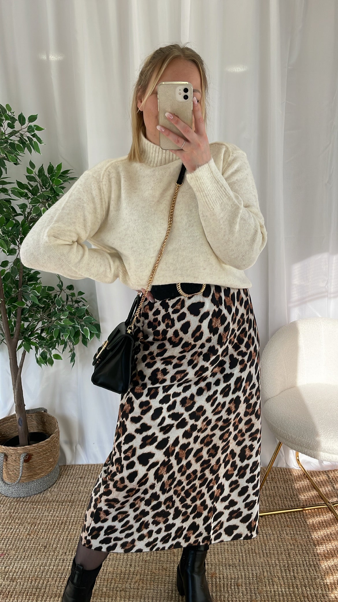 Pull écru col roulé NADIM