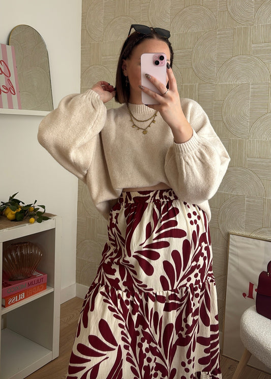 Jupe longue bordeaux - OCTAVIA