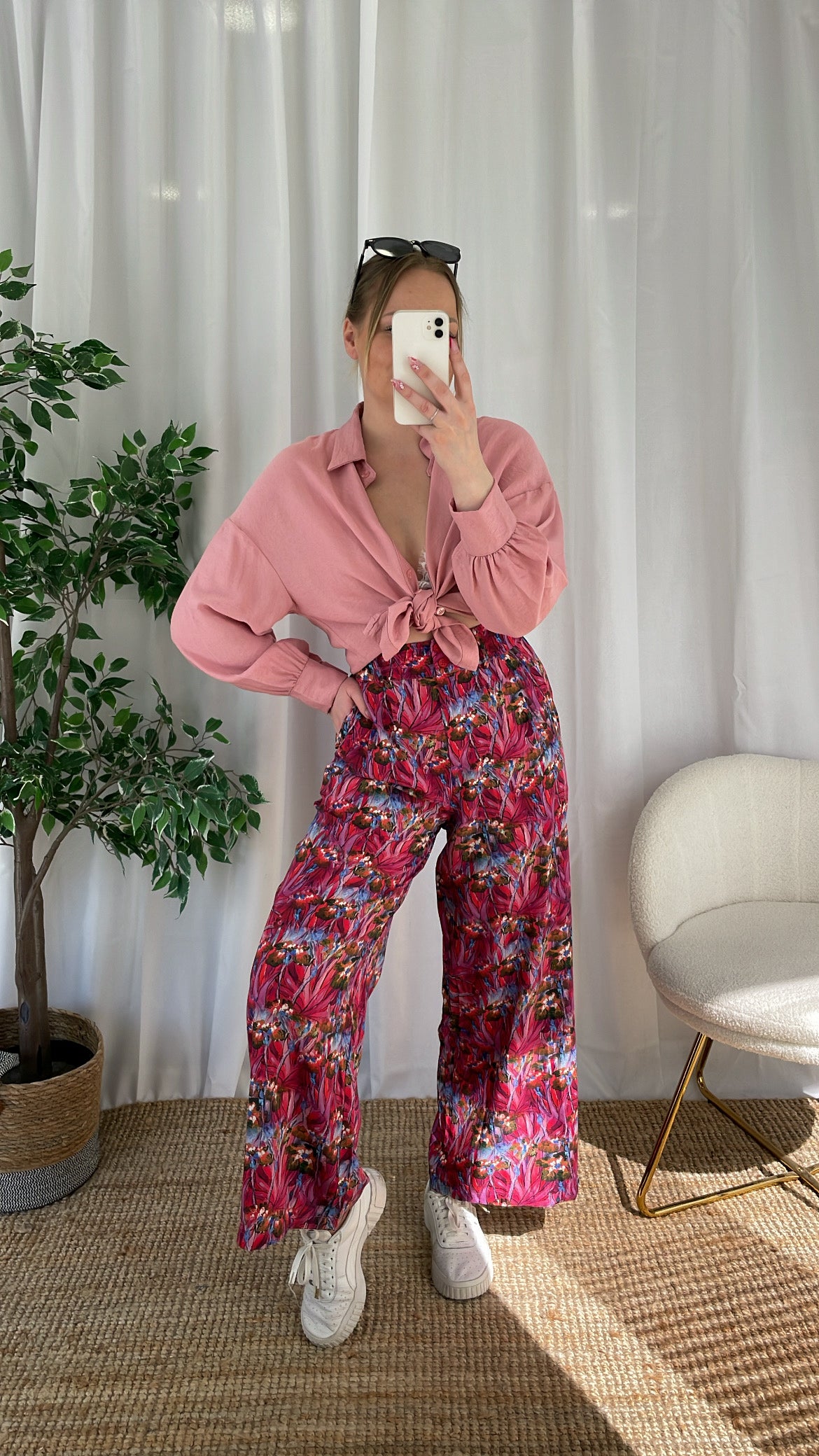 Pantalon fluide CHERRIA - Rose