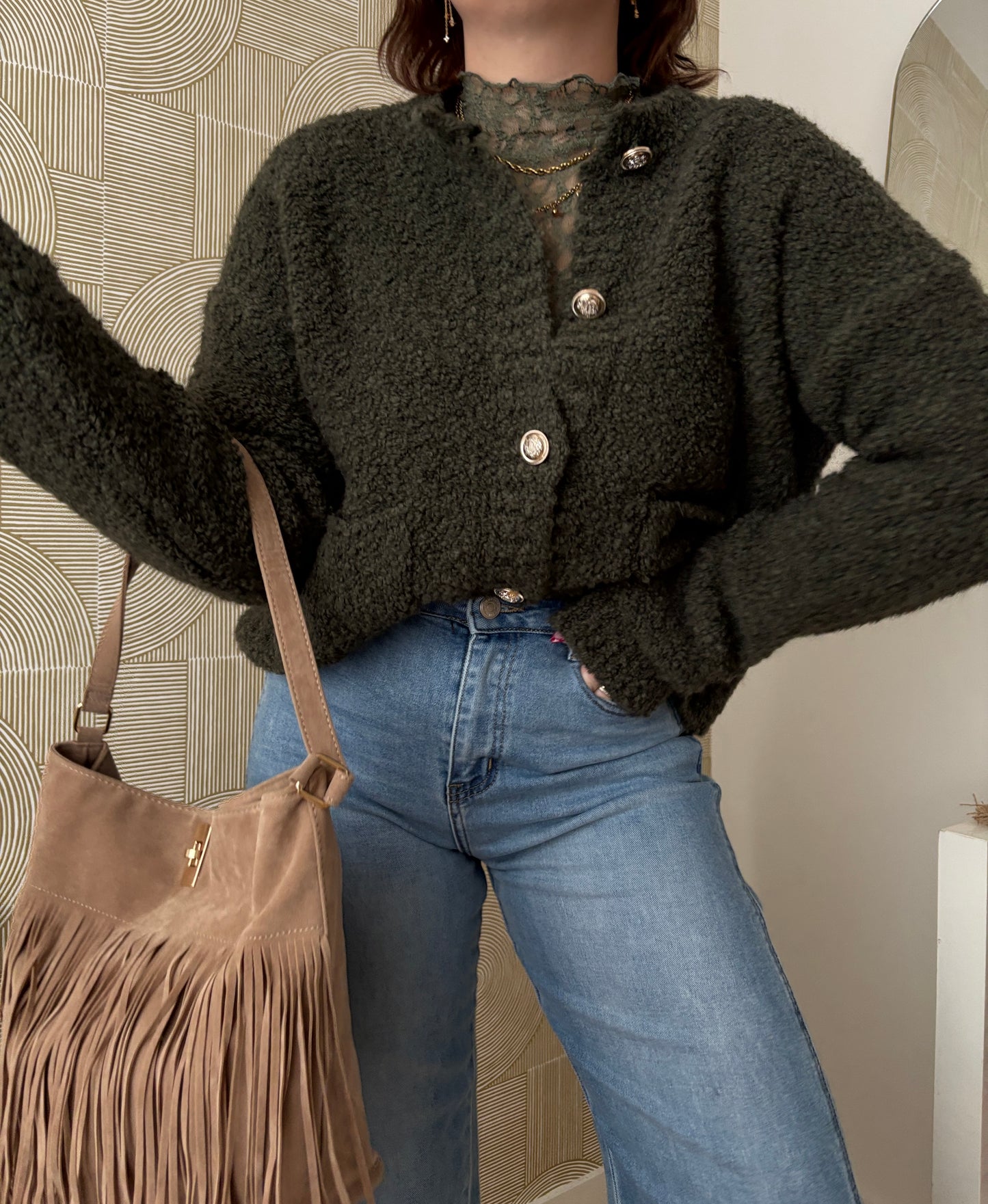 Gilet bouclette kaki - MIA