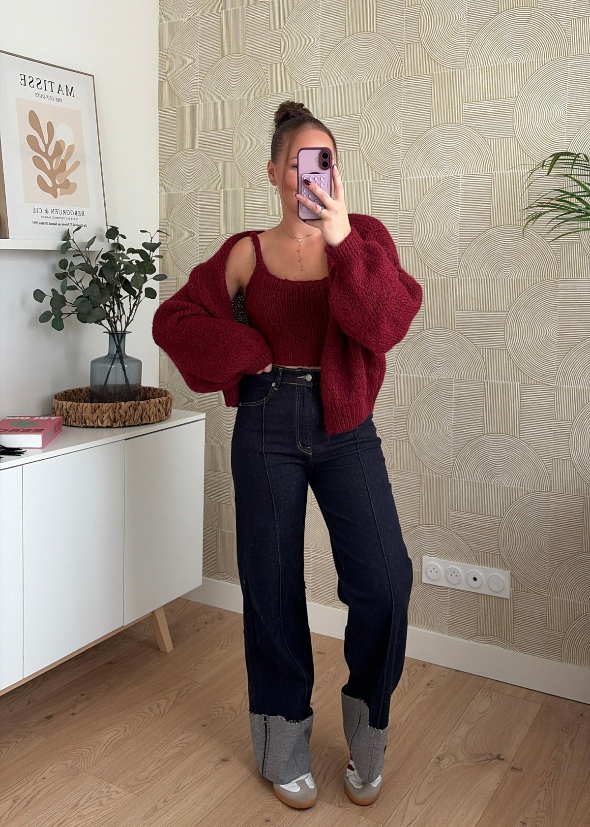 PRÉCOMMANDE / Gilet + débardeur bordeaux - NAOMIE