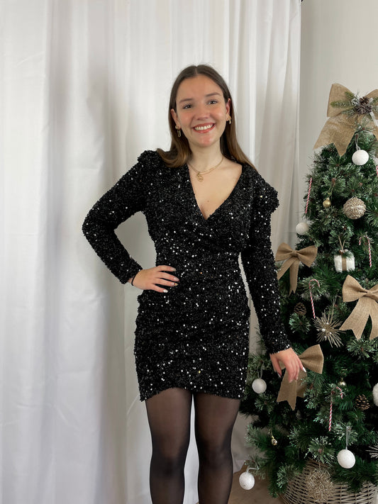 Robe noire "LA RAYONNANTE"