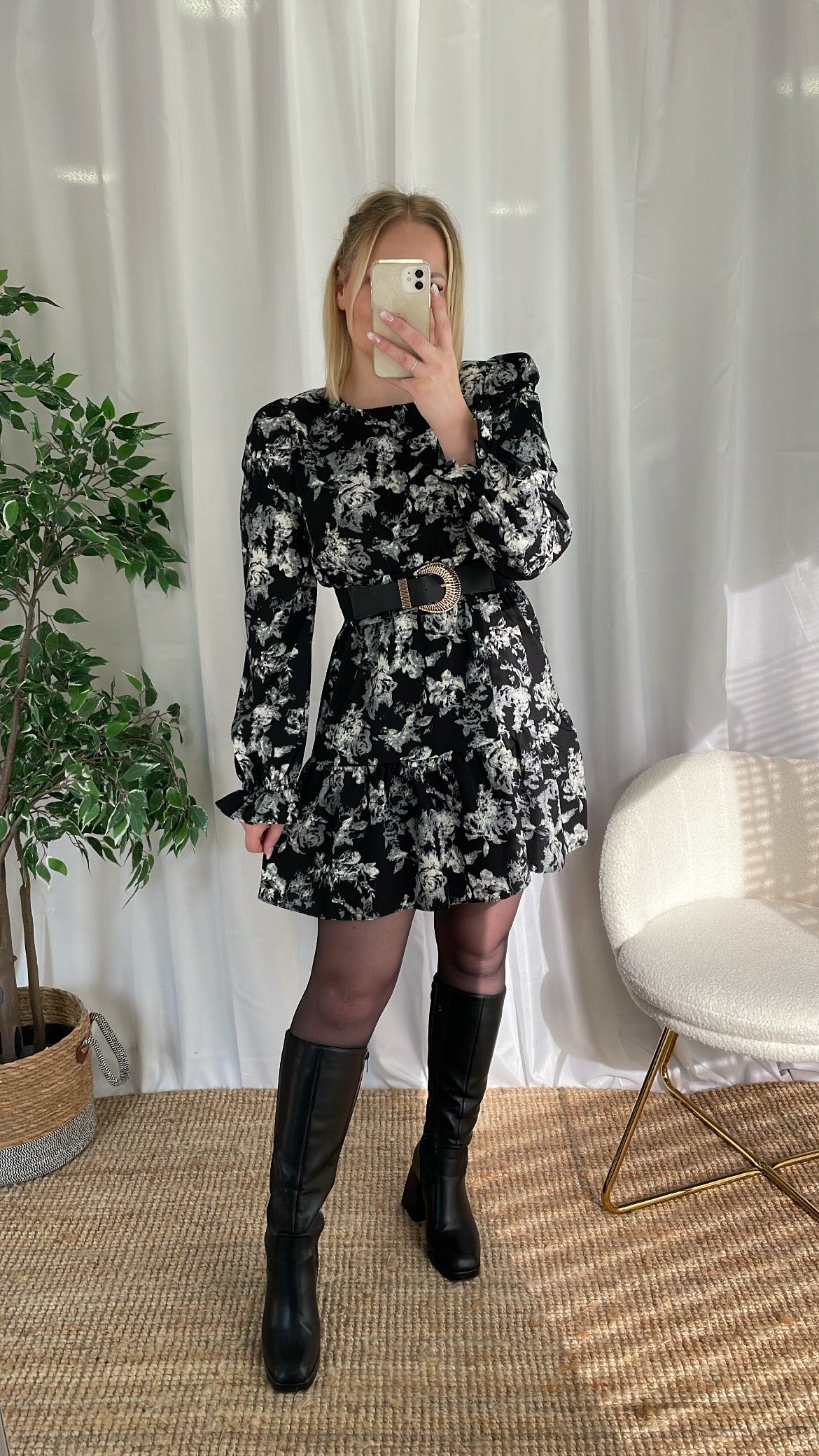 Robe black & white LILA