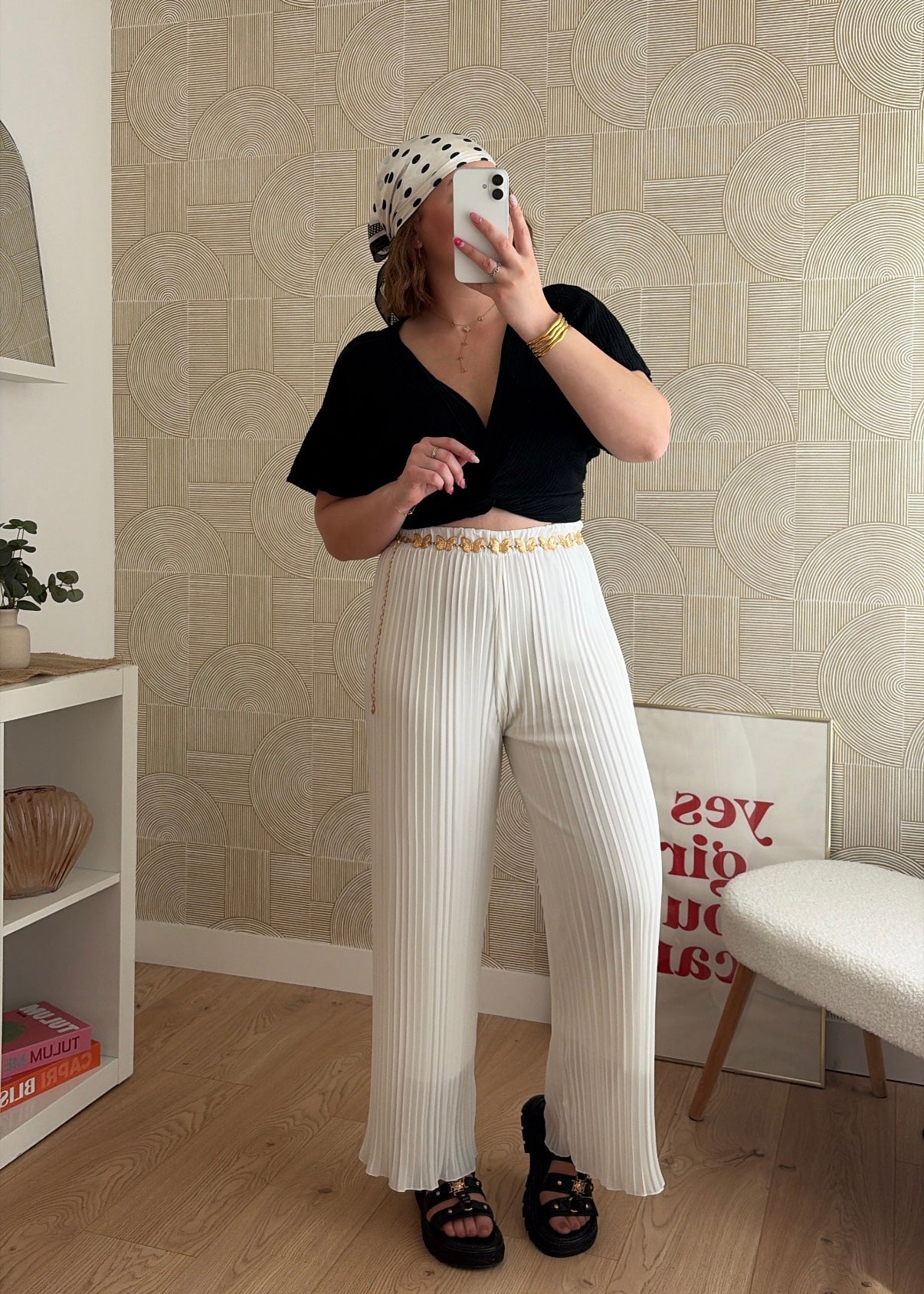Pantalon plissé blanc - LYNE