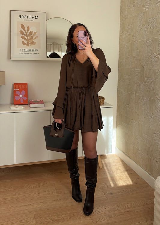 PRÉCOMMANDE / Robe courte choco - CHLÉA