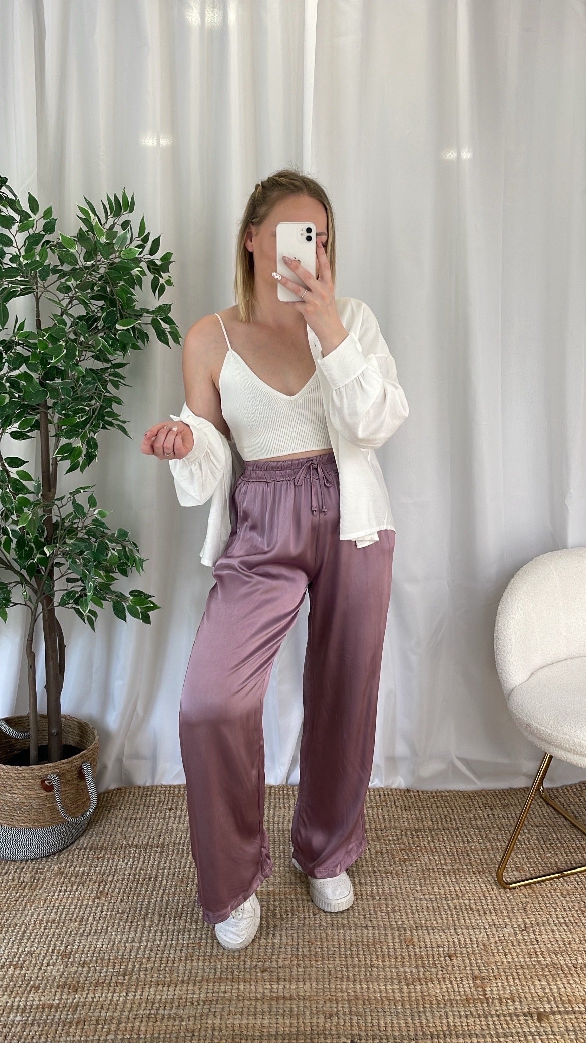 Pantalon fluide LORIE - Parme