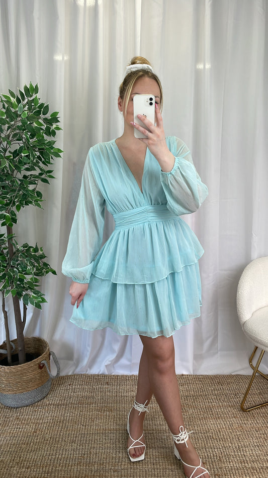 Robe courte CÉRÉMONIE - Vert d’eau