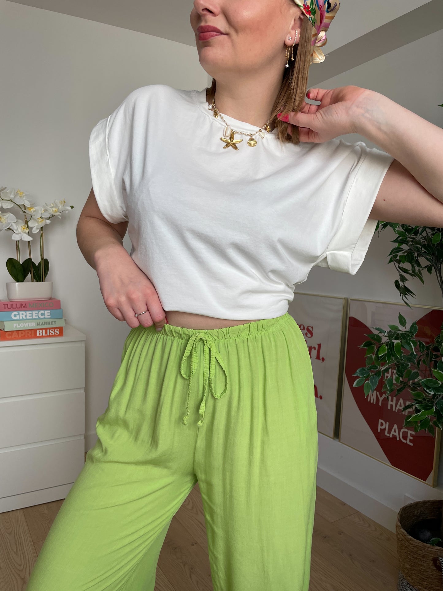 Pantalon fluide kiwi CLAIRE