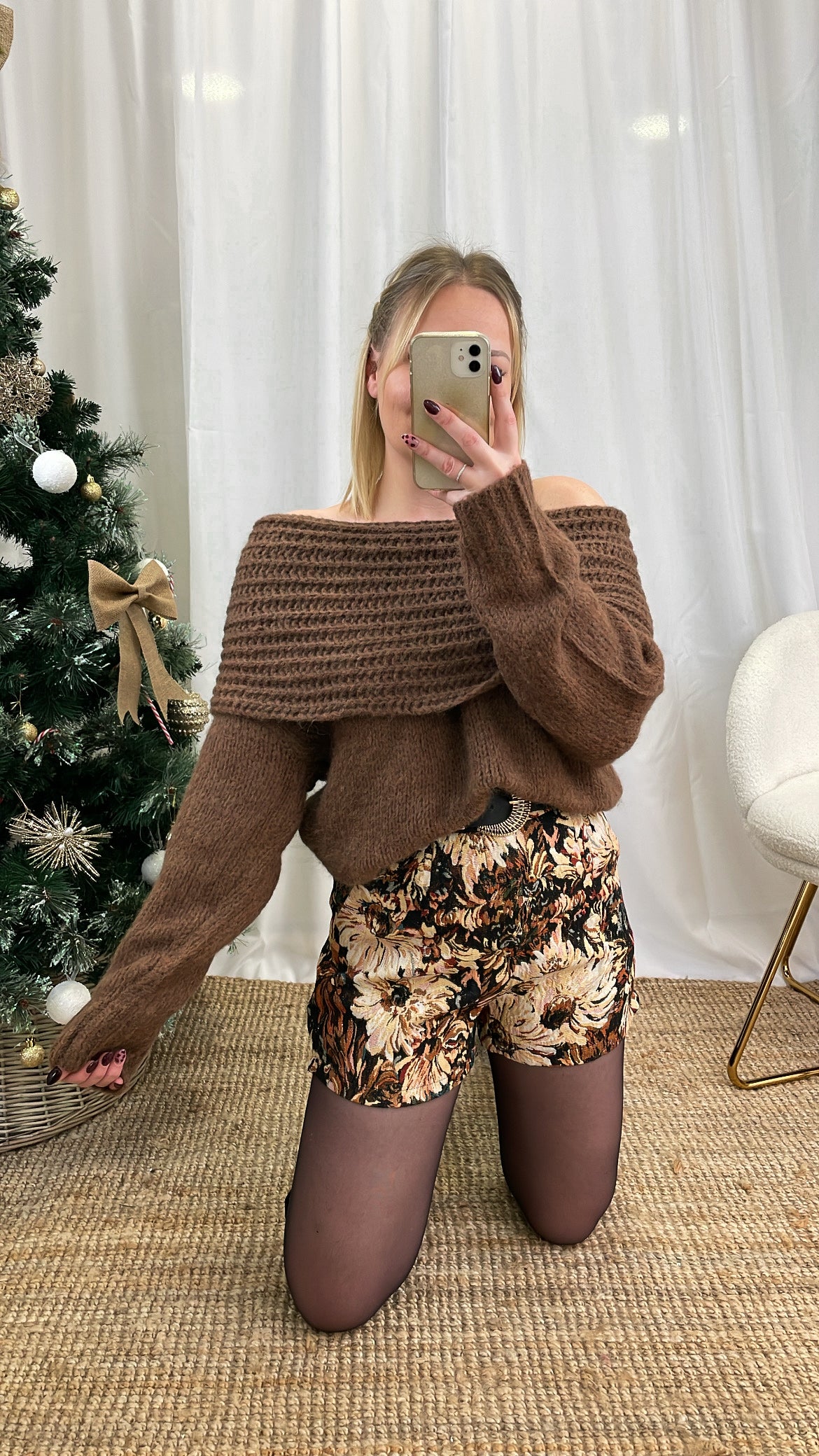 Short texturé à fleurs NANA