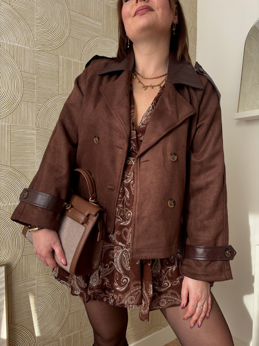 Veste suédine - CHOCOLAT