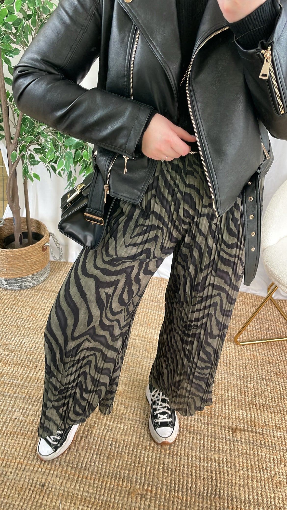 Pantalon fluide kaki ZEBRA