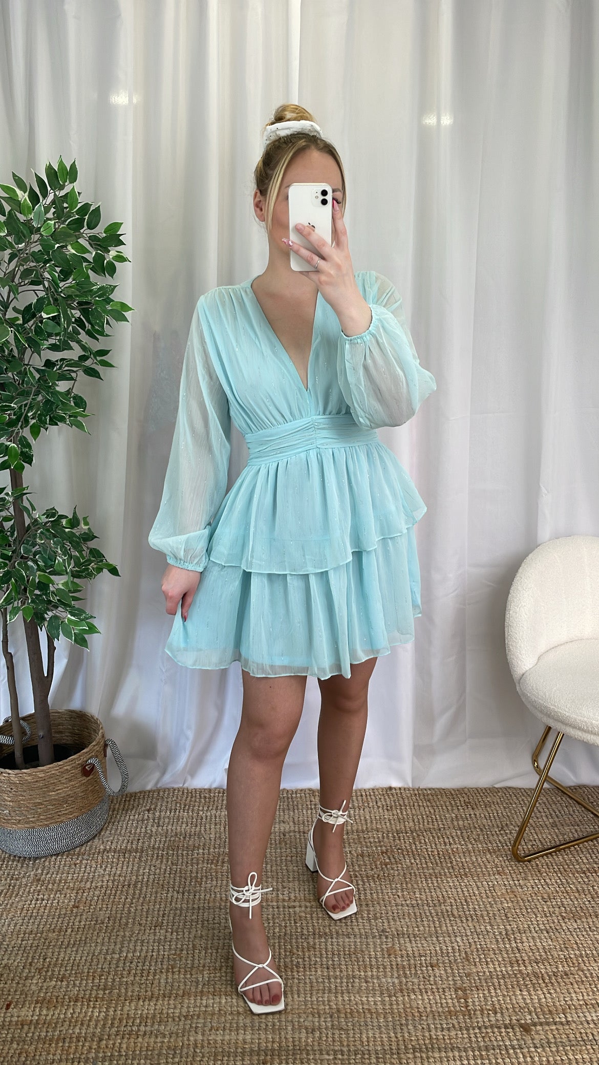 Robe courte CÉRÉMONIE - Vert d’eau