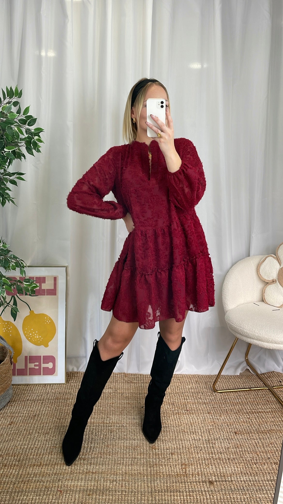 Robe bordeaux YVETTE