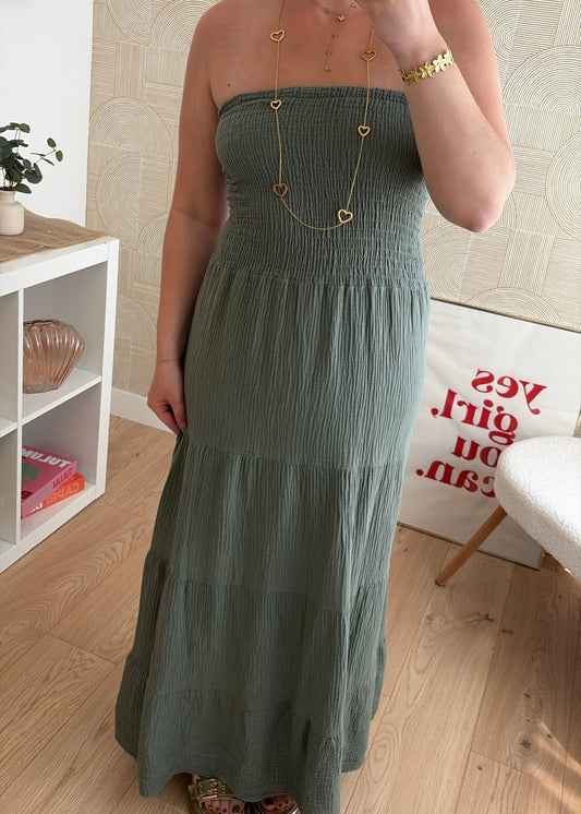Robe bustier kaki - MAËLYS