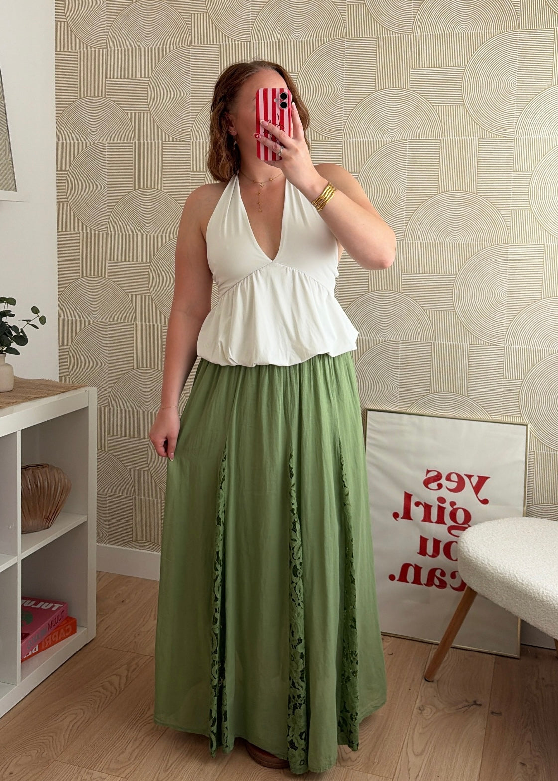 Jupe longue olive - CALIPSO
