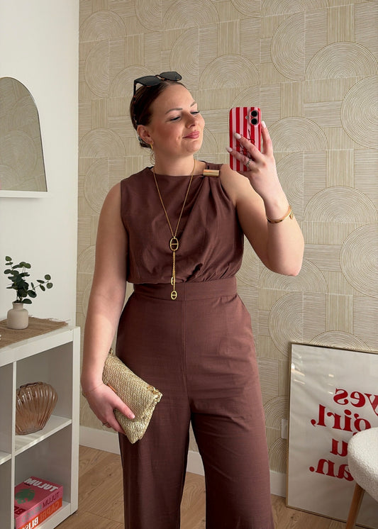 Combinaison drapée choco - OZANA