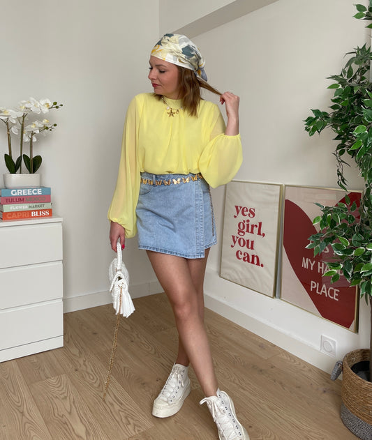 Blouse unie jaune MIA