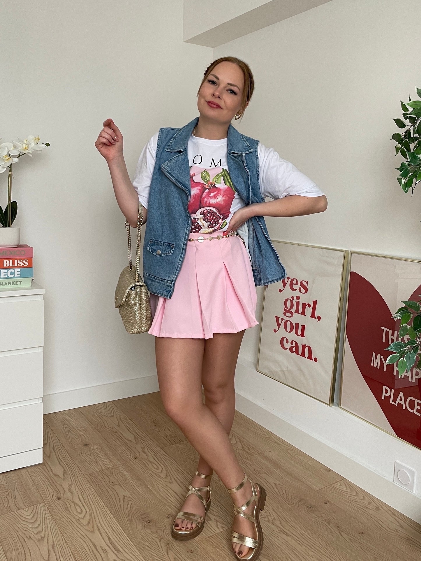 Jupe-short rose OLD SCHOOL