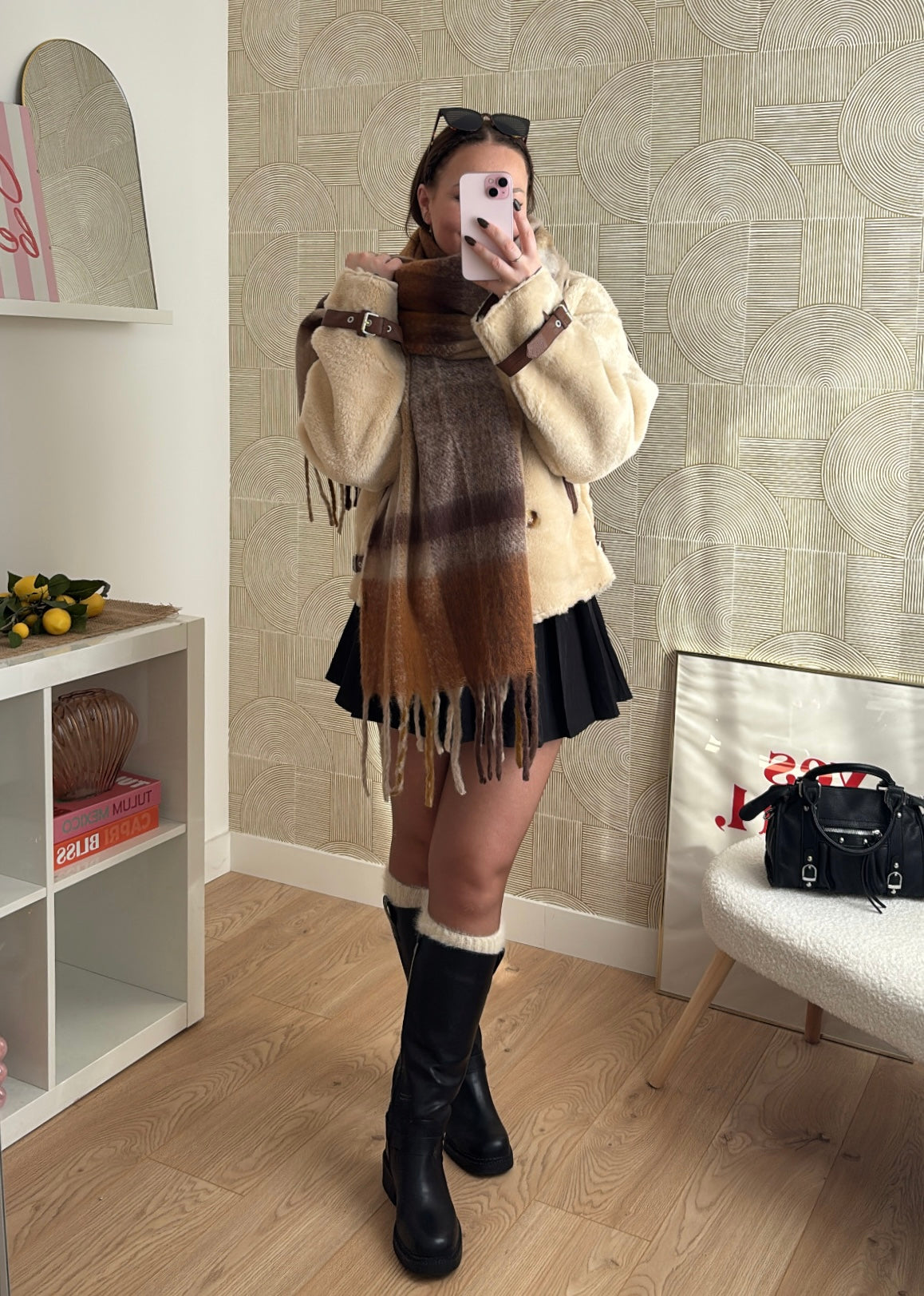 Echarpe à rayures - CARAMEL