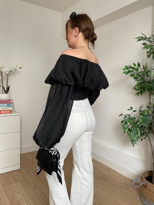 Tops épaules dénudées noir CLAUDIE