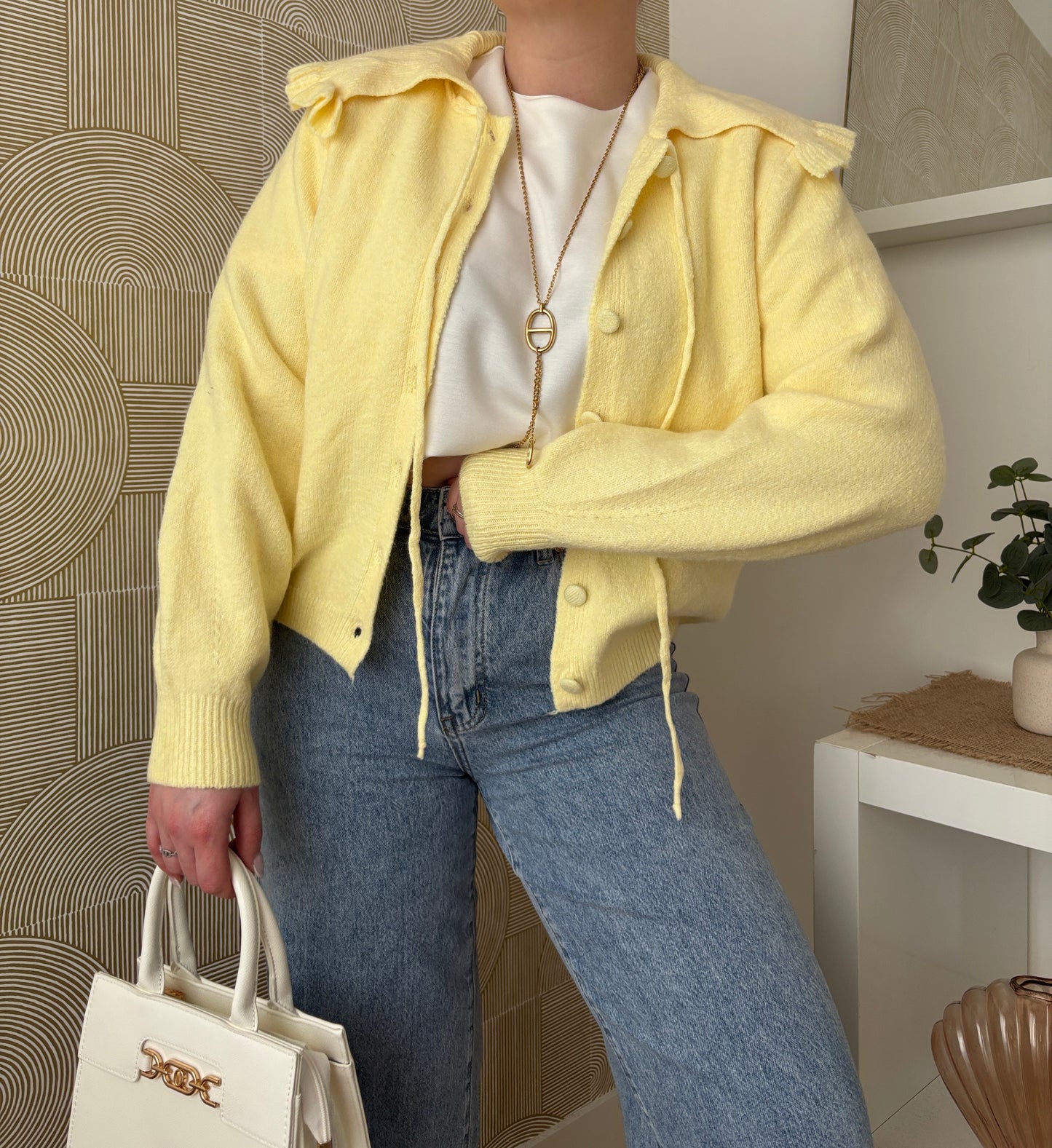 Gilet maille jaune - CLAUDIA