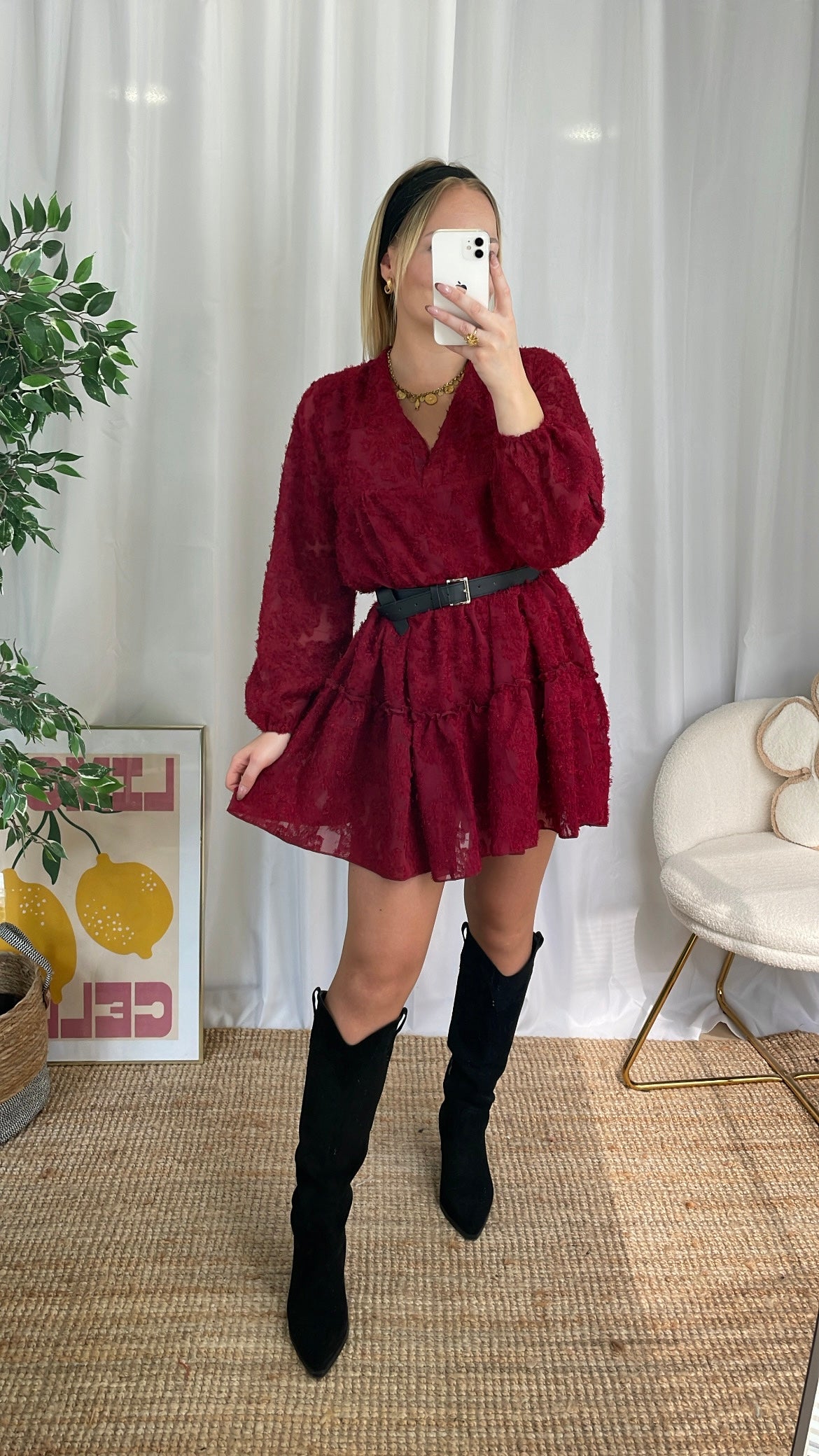 Robe bordeaux YVETTE