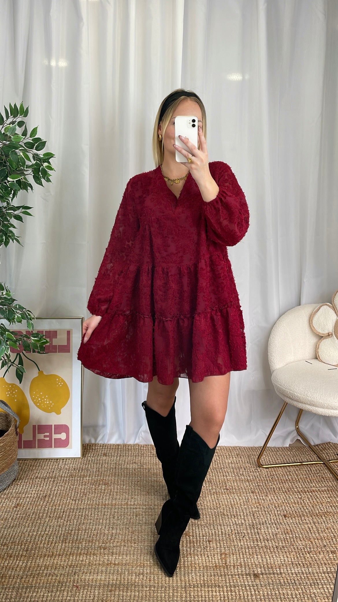 Robe bordeaux YVETTE