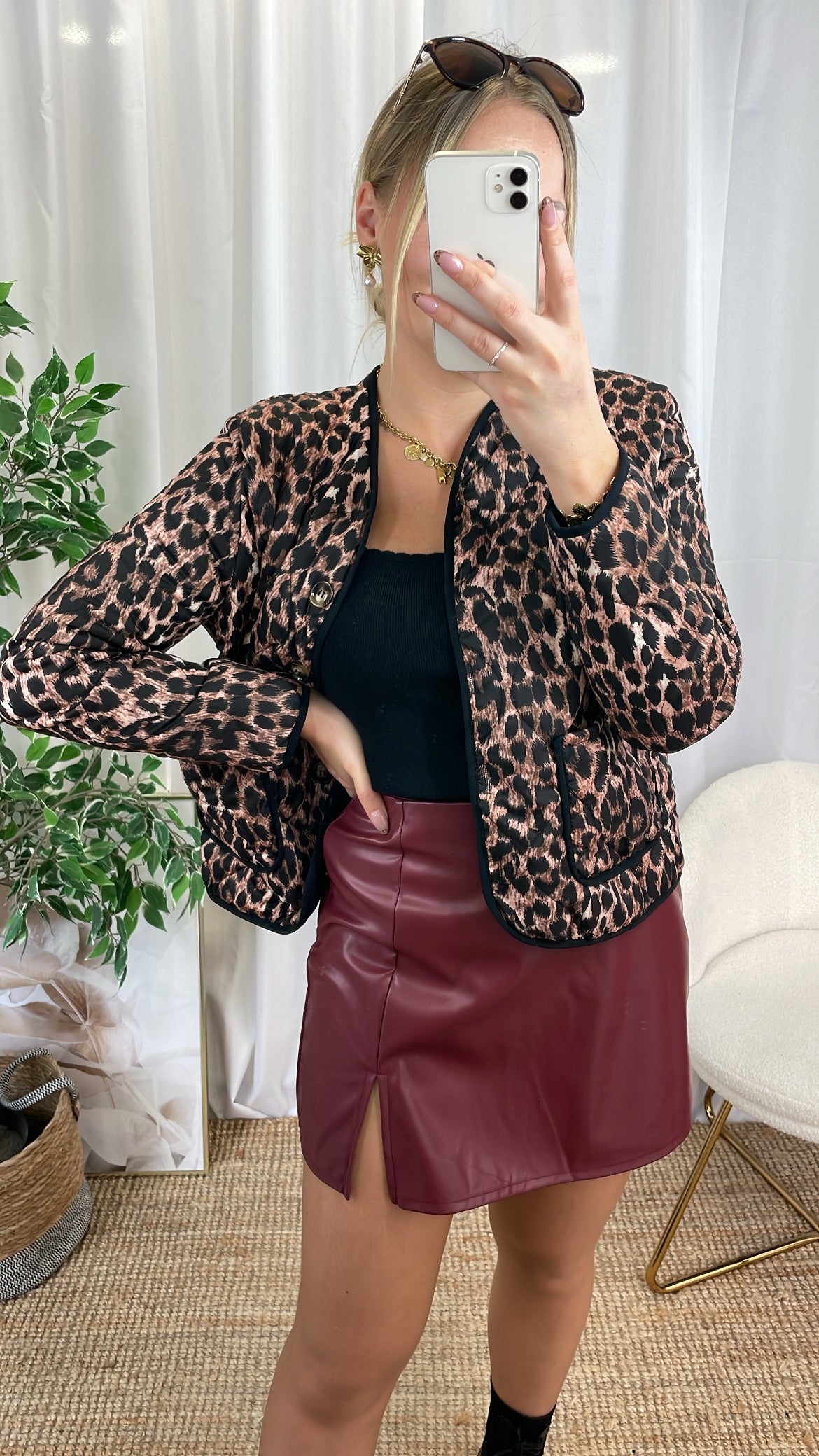 Jupe short bordeaux GINNA