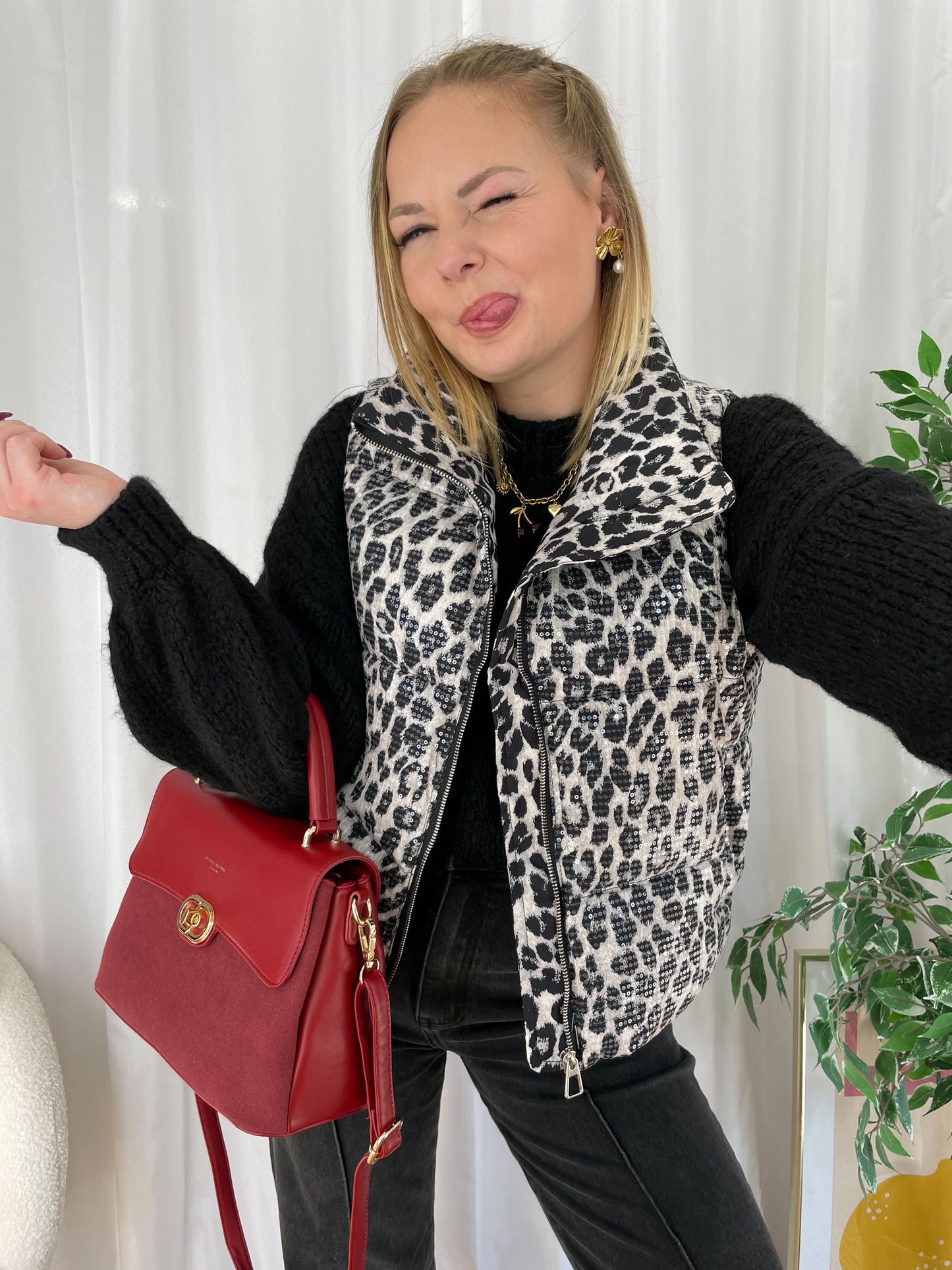 Doudoune léopard à SEQUINS