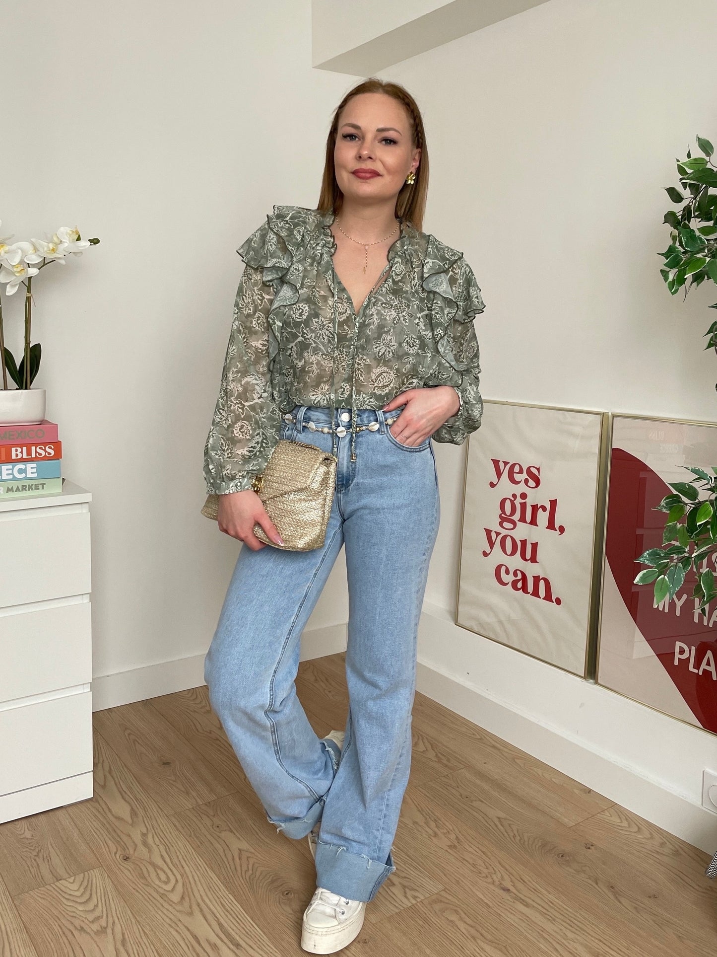 Blouse verte CAROLINE