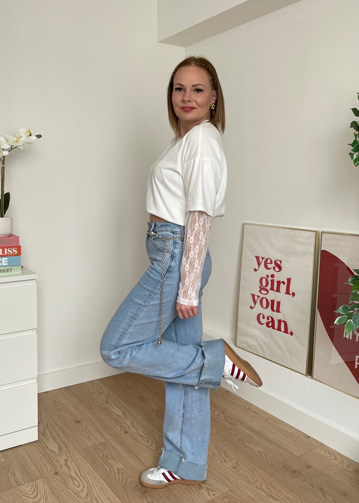Jeans à revers bleu ORLANE