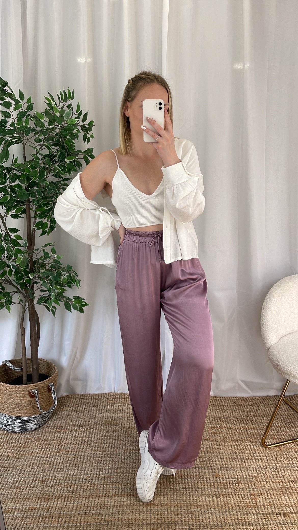 Pantalon fluide LORIE - Parme