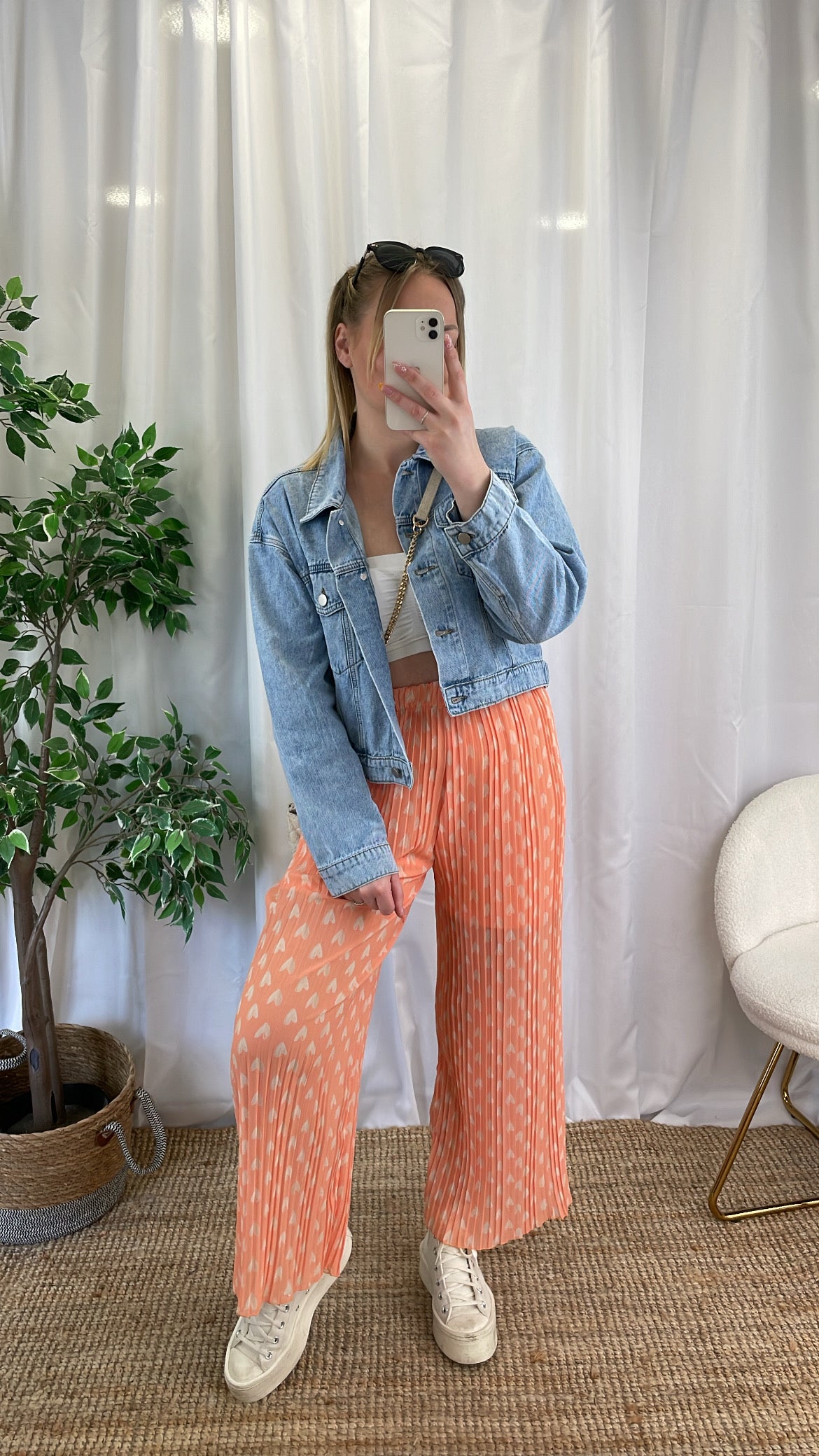 Pantalon plissé LOVELY - Orange