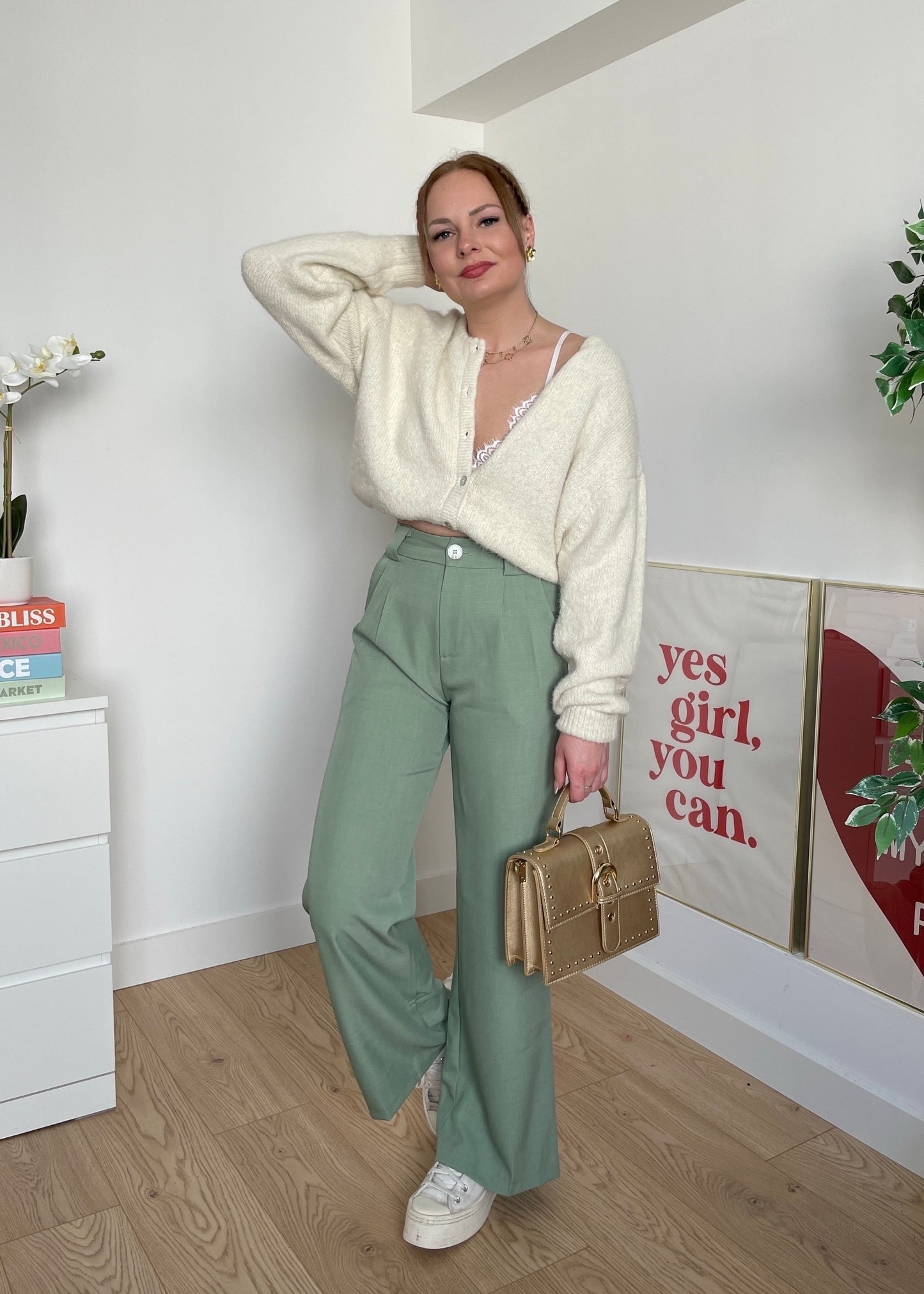 Pantalon tailleurs vert VIRIDIA