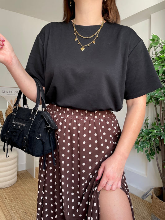 Jupe longue marron - NOISETTE