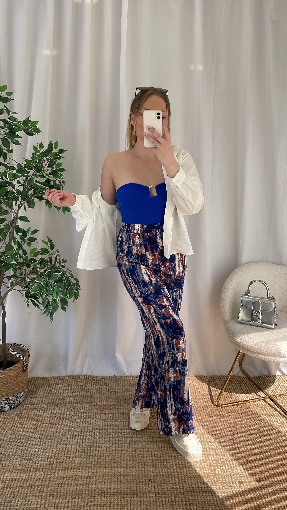 Pantalon fluide NEHUDA - Bleu