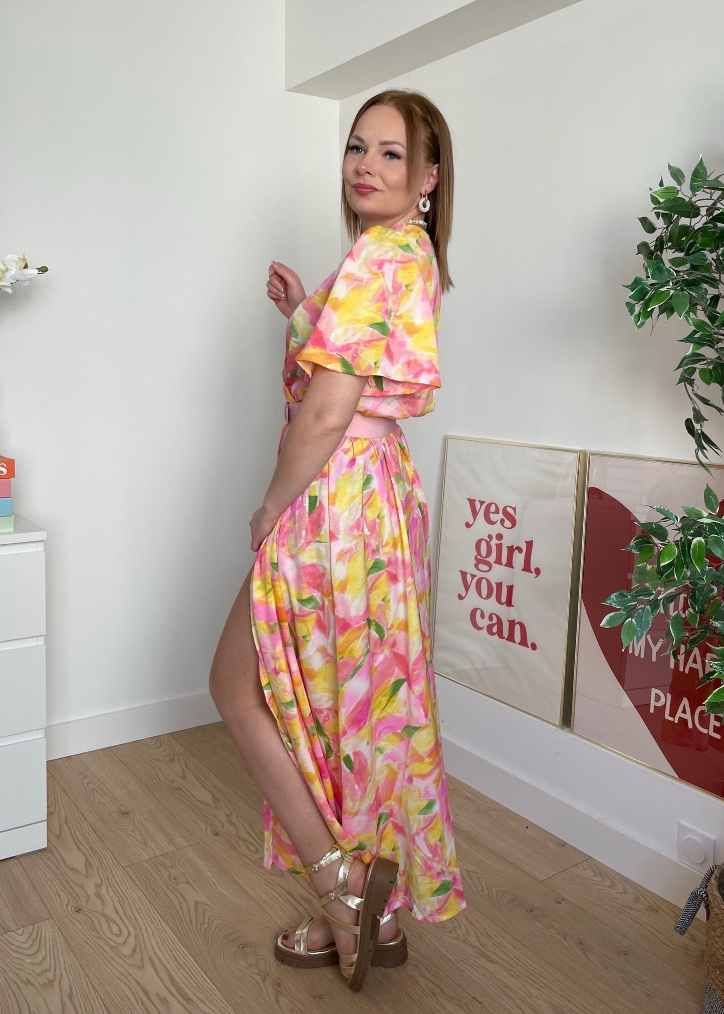 Robe longue jaune VANESSA