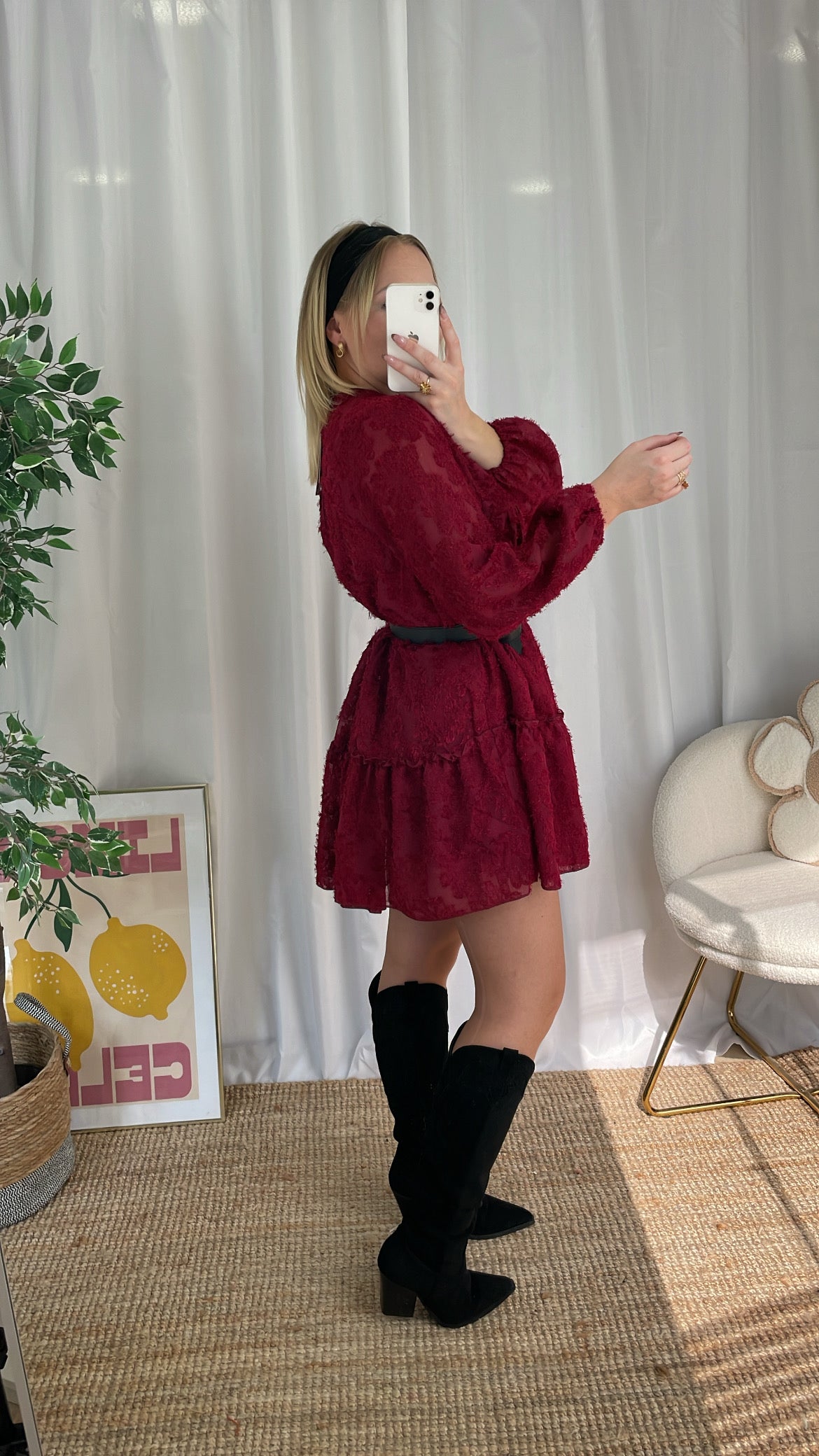 Robe bordeaux YVETTE