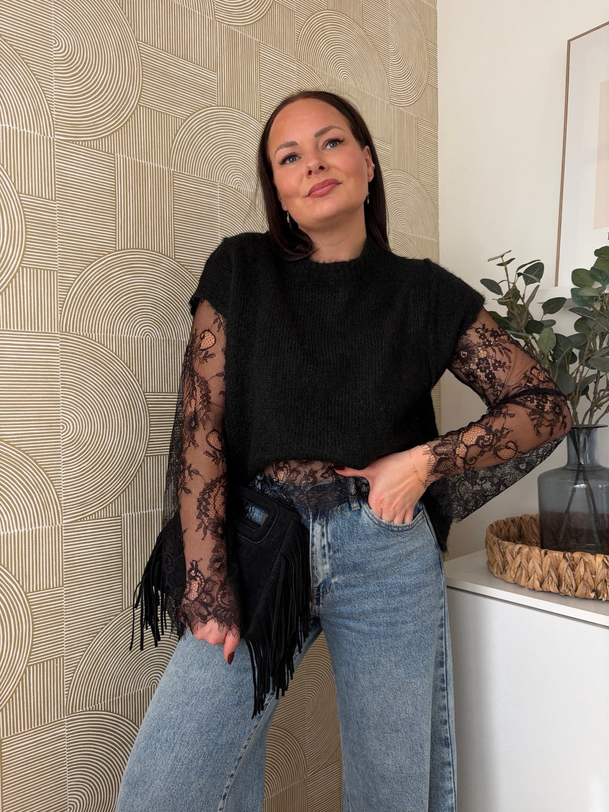 Pull dentelle noir - LOU