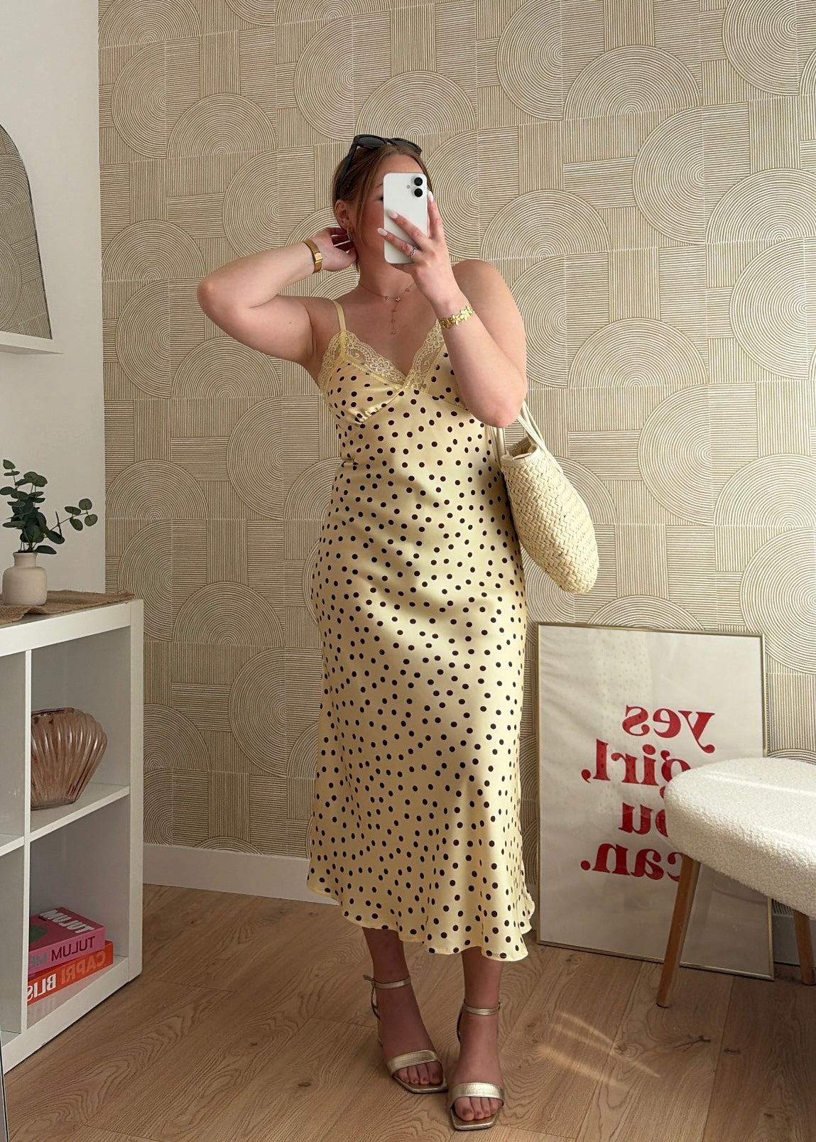 Robe longue à pois jaune - NIRMA