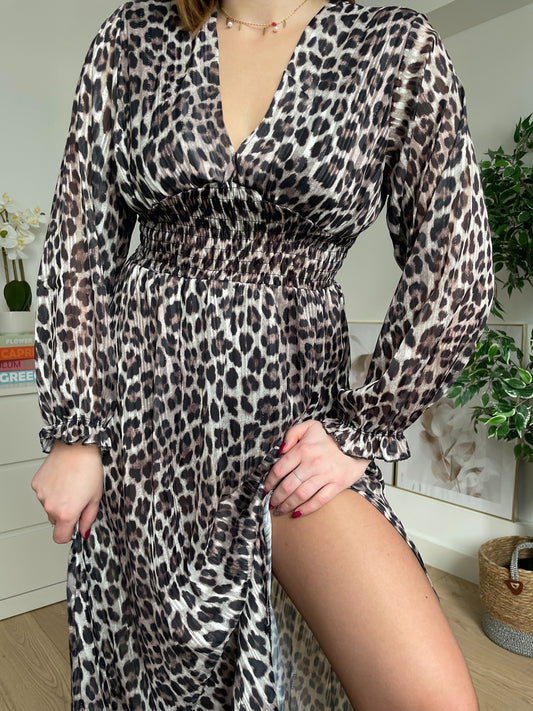 Robe longue léopard MICHA