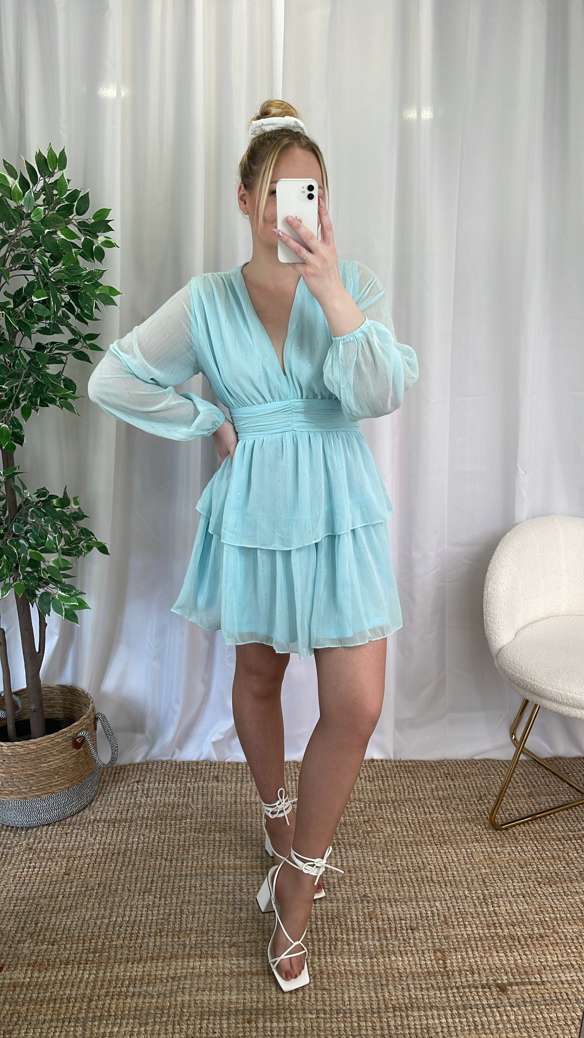 Robe courte CÉRÉMONIE - Vert d’eau