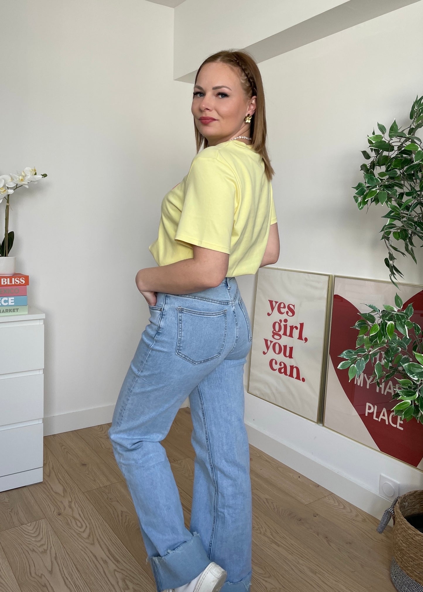 Jeans à revers bleu ORLANE