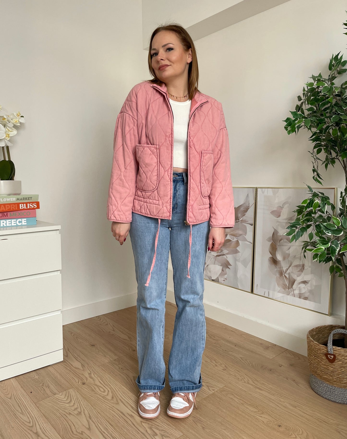 Veste matelassée rose INES