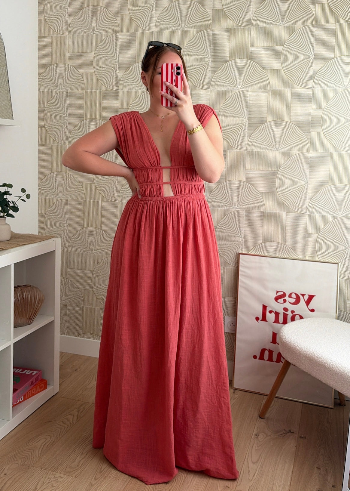 Robe longue saumon - LAYNA