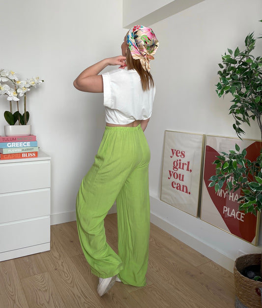 Pantalon fluide kiwi CLAIRE