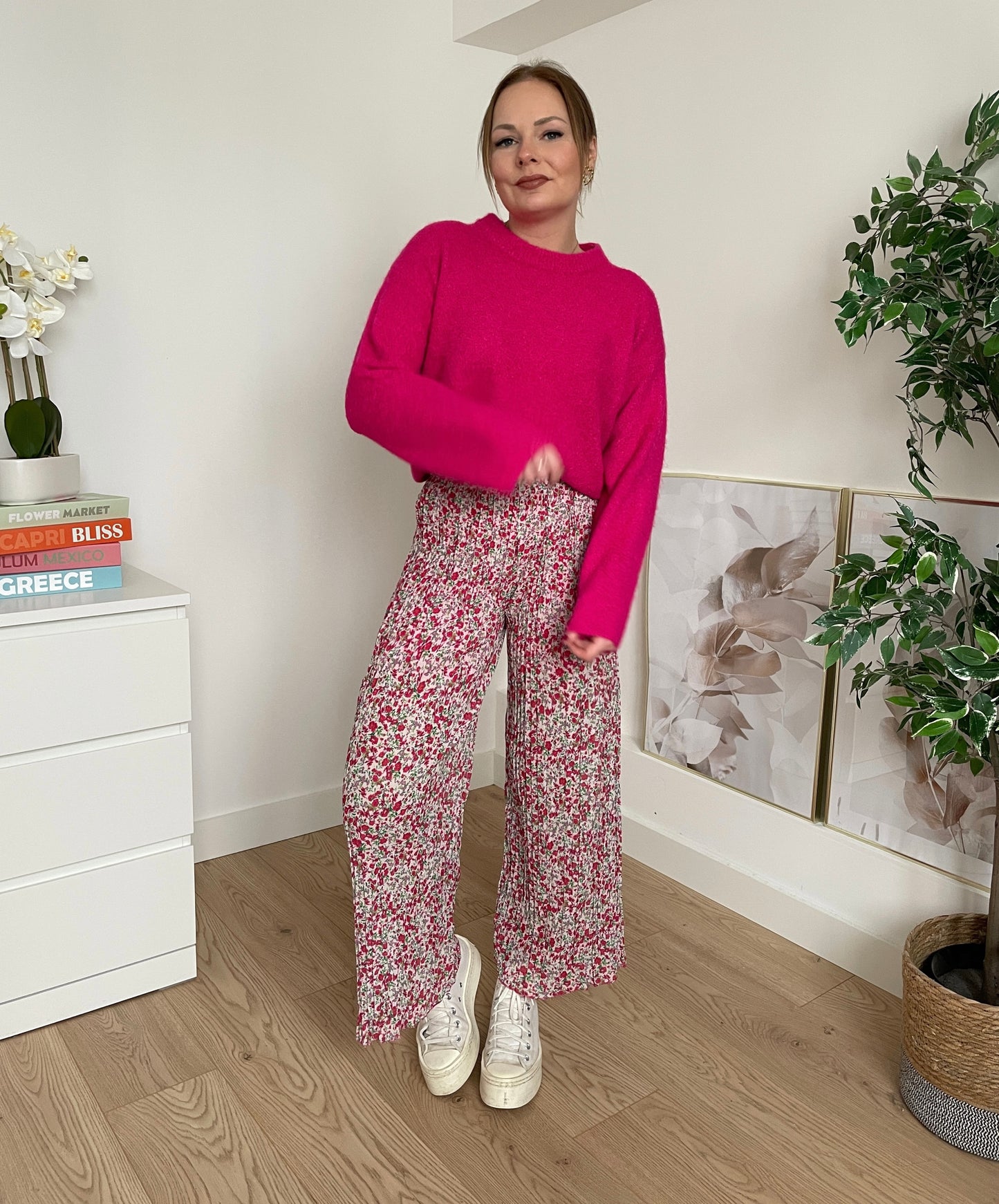 Pantalon plissé VIOLETTA - Fuschia